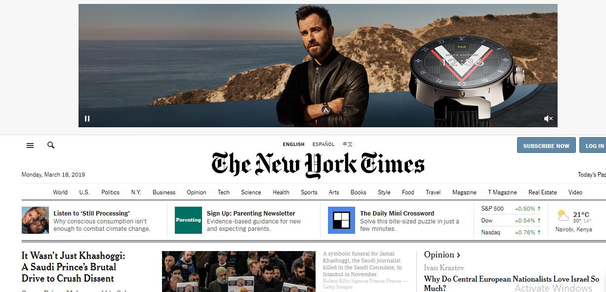 New York times web design
