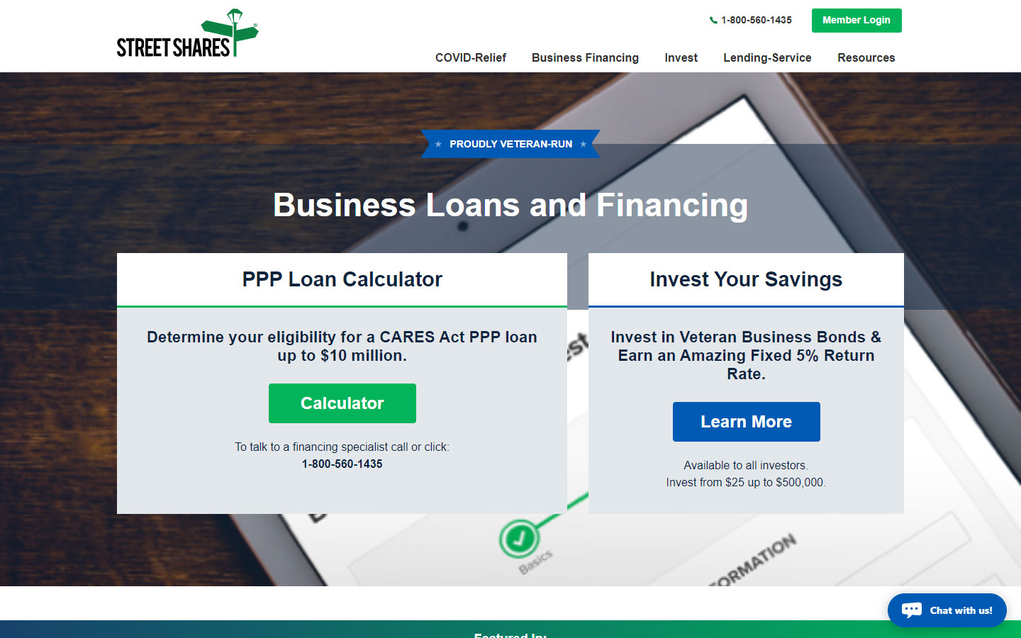 financial services site design