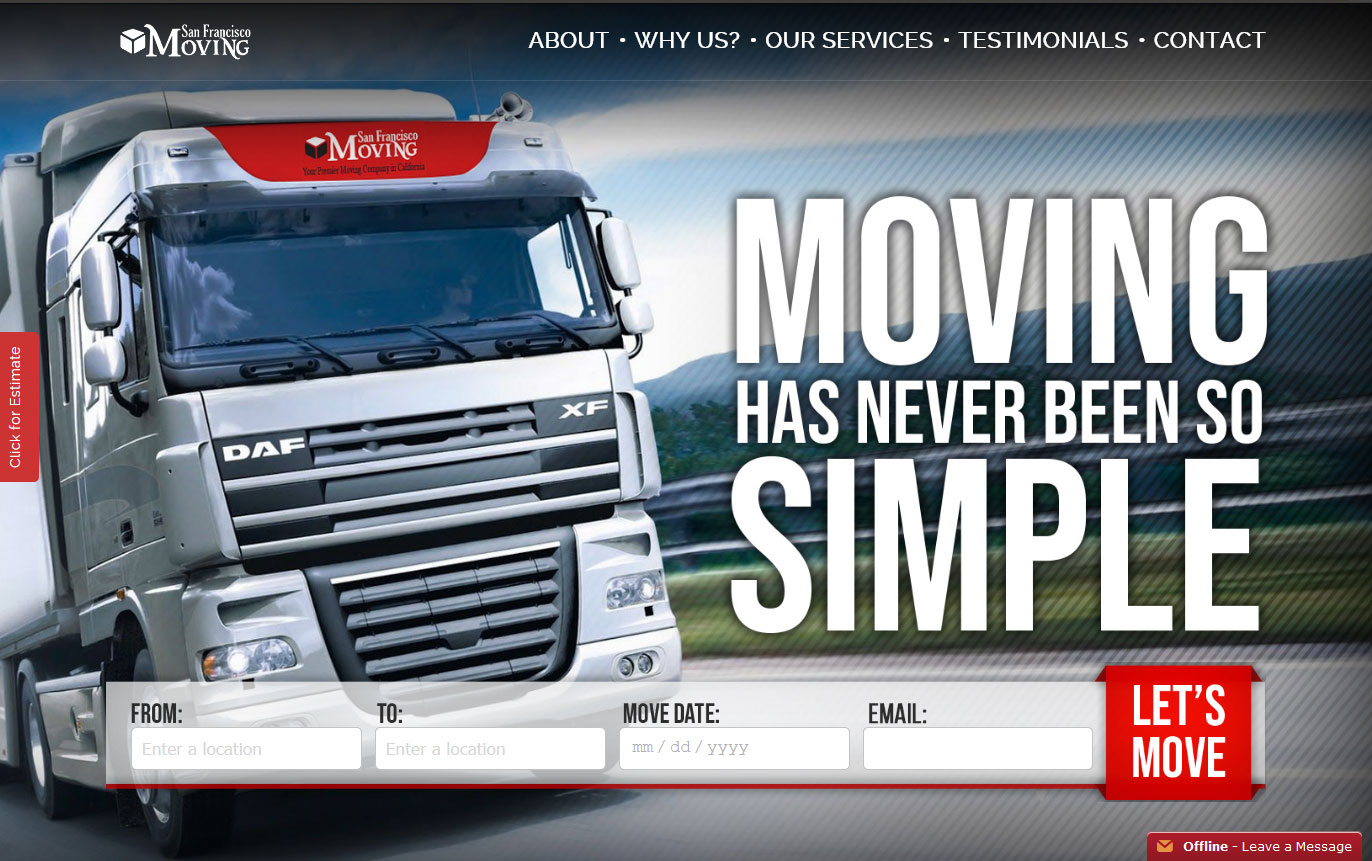 moving company website design
