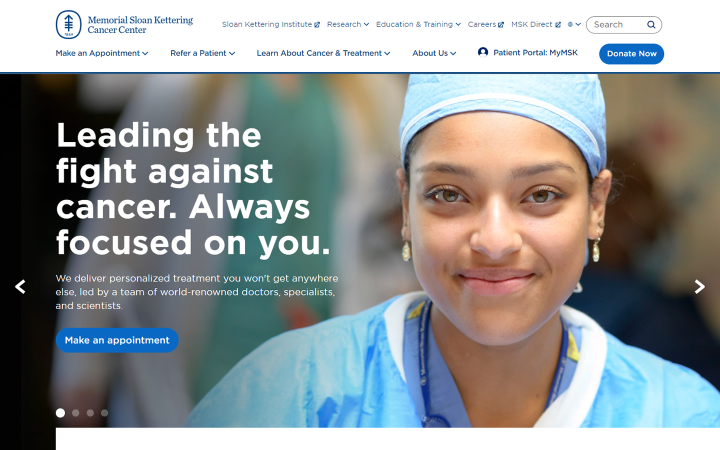 Memorial Sloan Kettering Cancer Center website