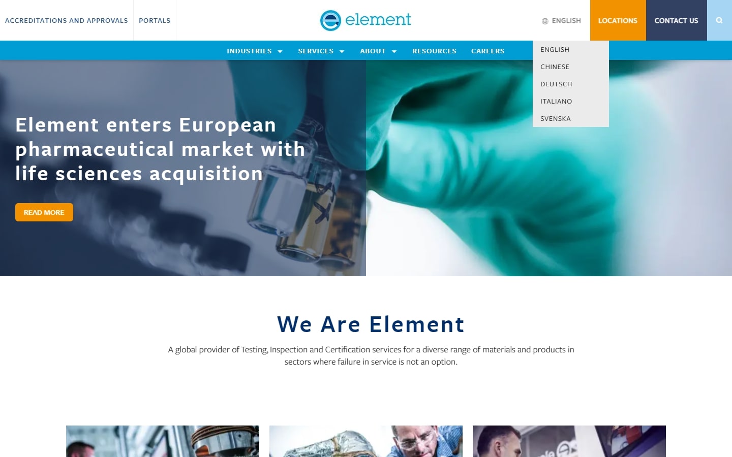 biotechnology company website sample