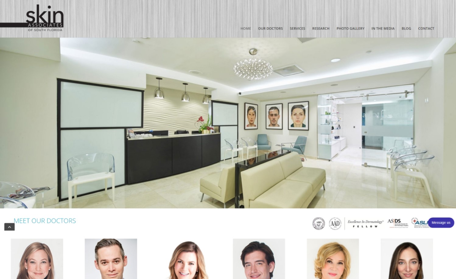 top dermatologist website design