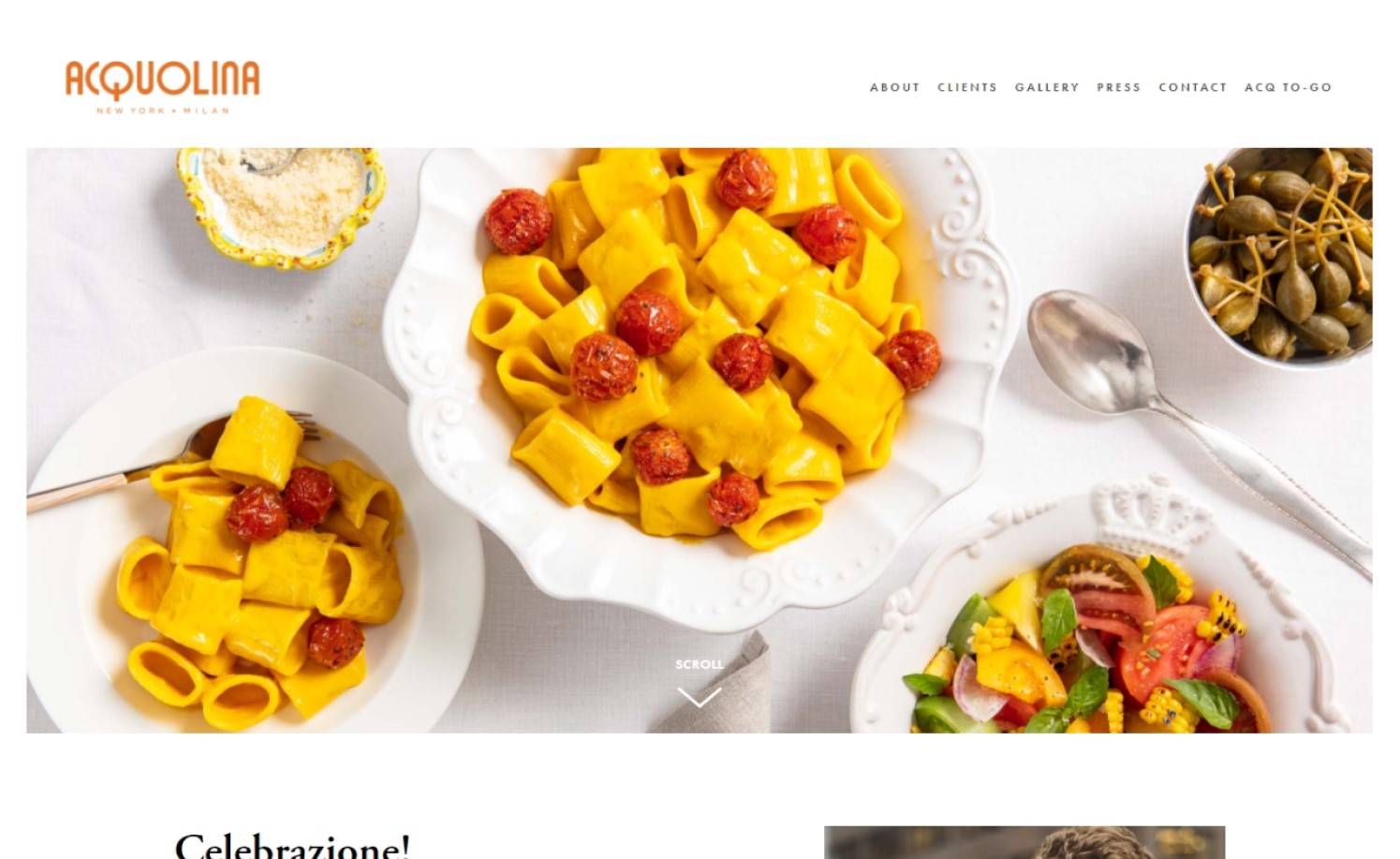 Acquolina Catering website