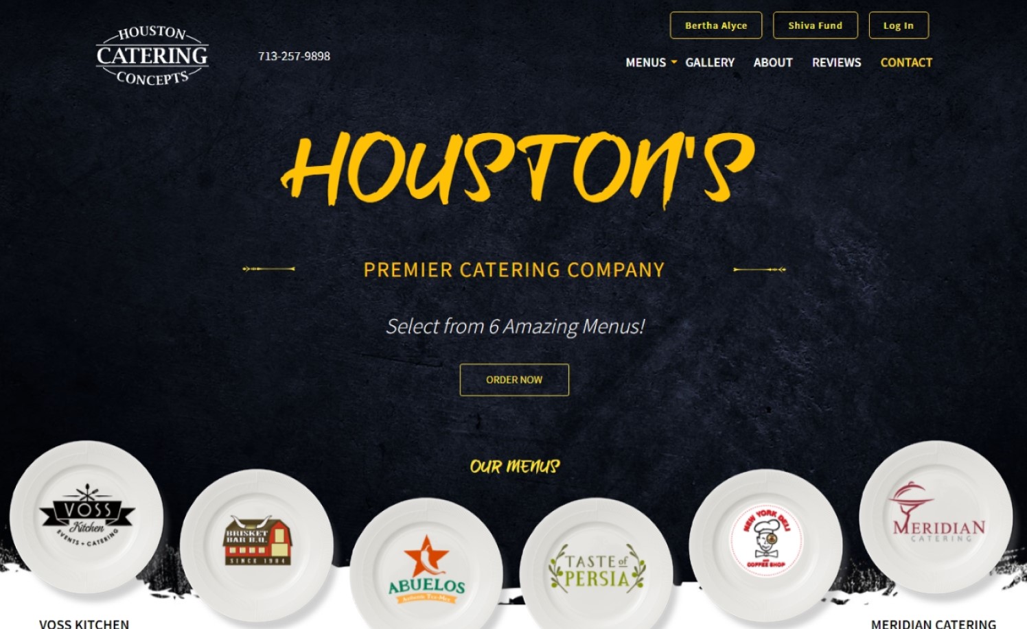 Website of Houston Catering Concepts