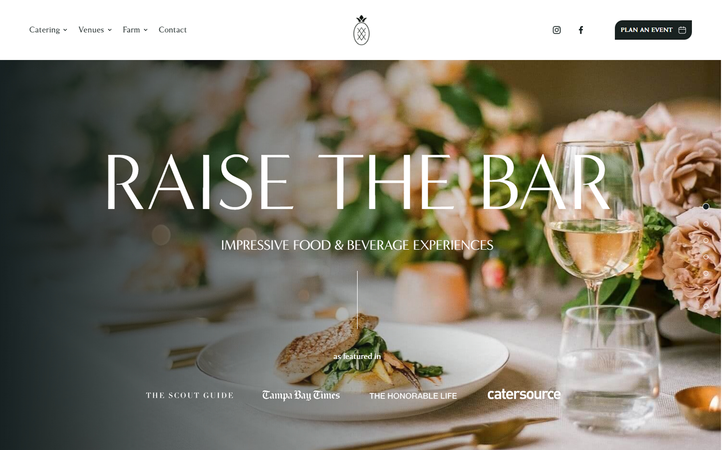 sample best catering websites design