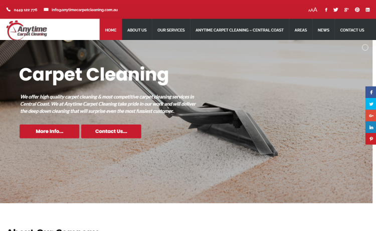 Anytime Carpet Cleaning Website