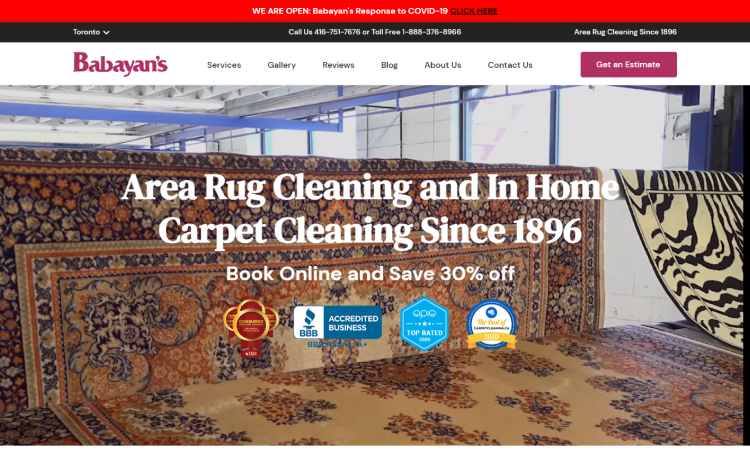 Babayans Website for Carpet Cleaning
