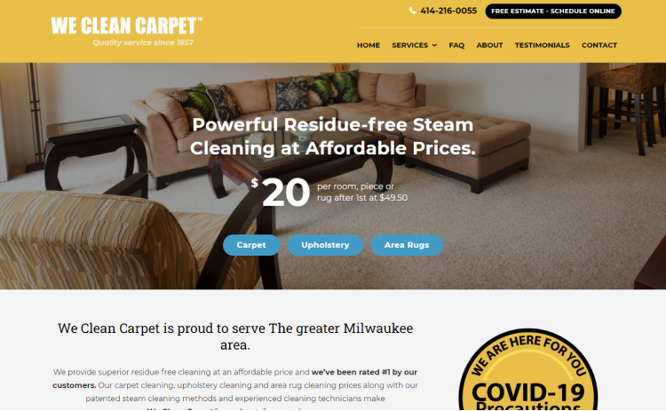 We Clean Carpet site