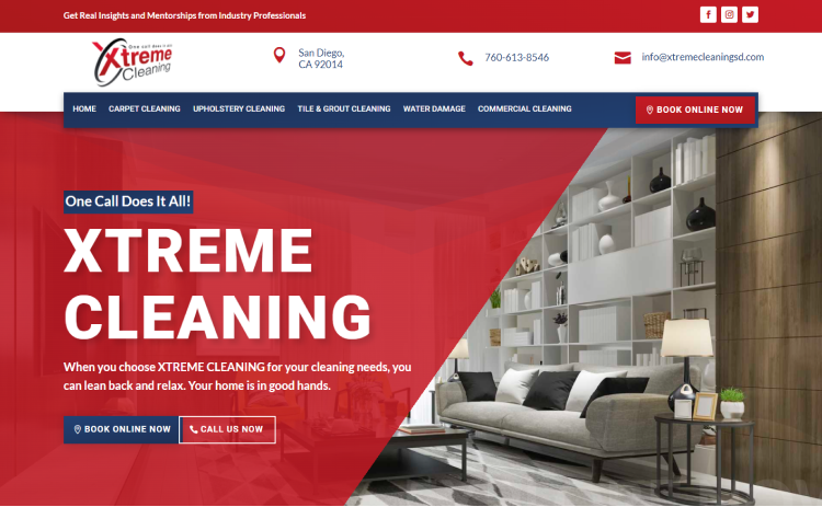 Website of Xtreme Cleaning