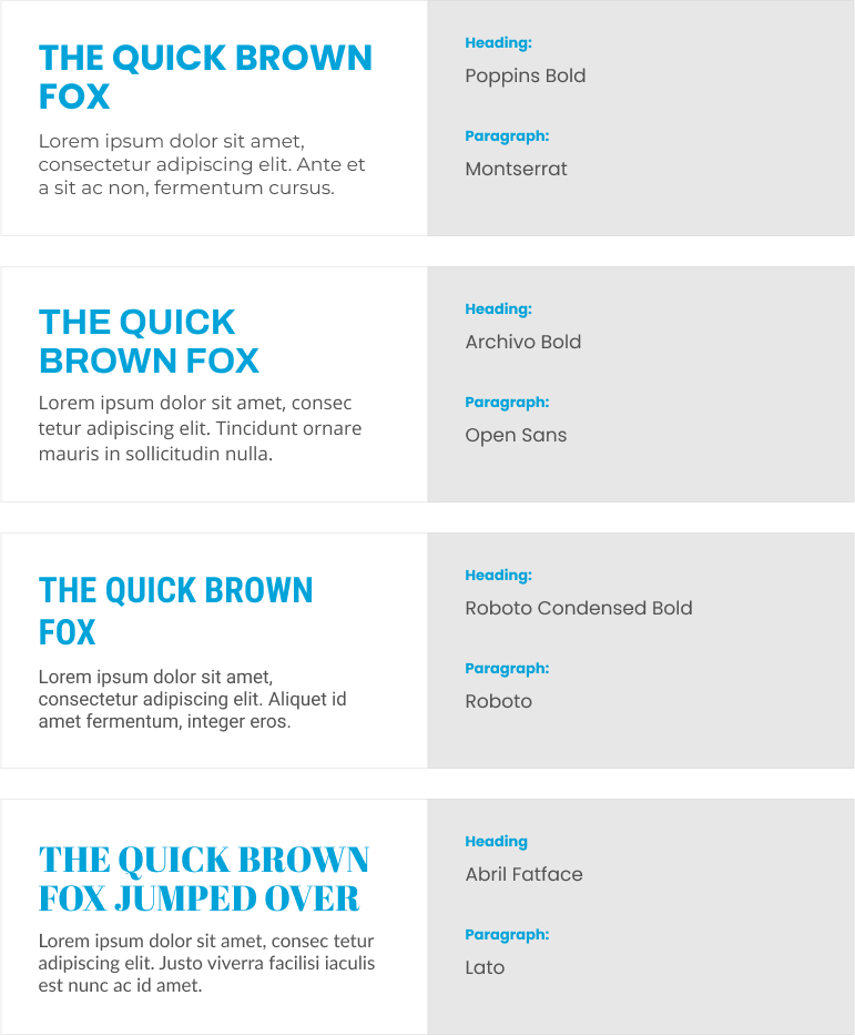 sample font pairing for brand strategy