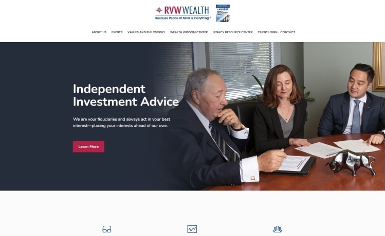 professional and client-centric site for personalized financial planning and investment strategies